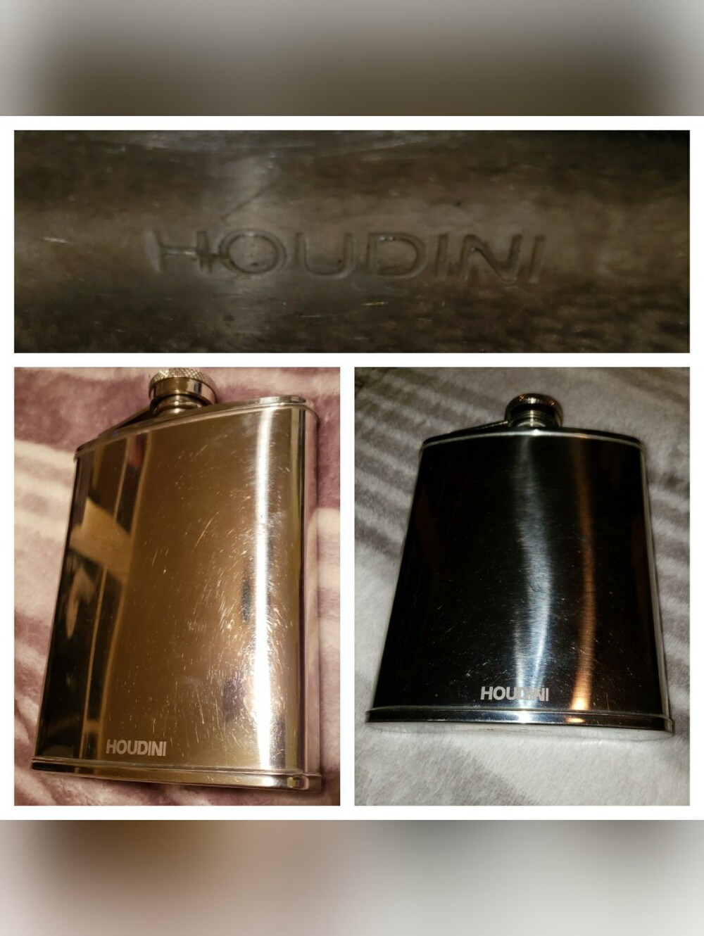 Houdini Stainless Steel Hip Flask -Silver